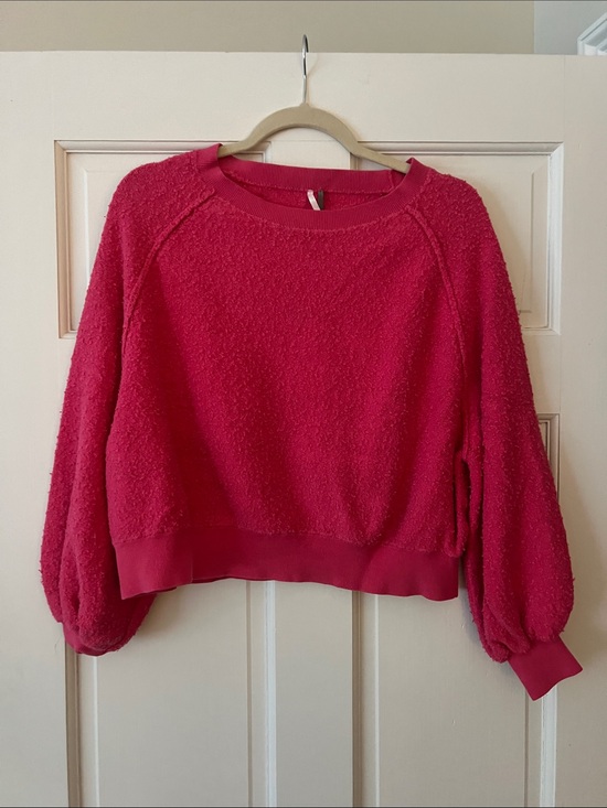 Free People Sweaters - Free People Bubble Sleeve Pink Nubby Pullover Sweater